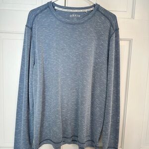 Orvis Men's Blue Long Sleeve Shirt